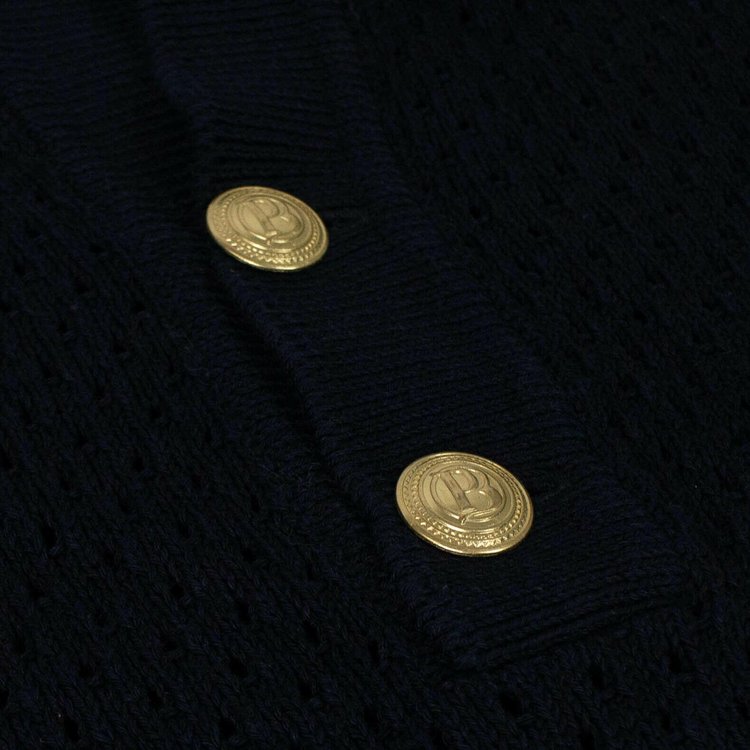 Balmain Anchor Knit Sweater Navy Blue