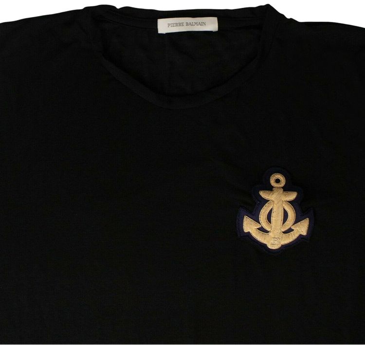Balmain Anchor T Shirt Black