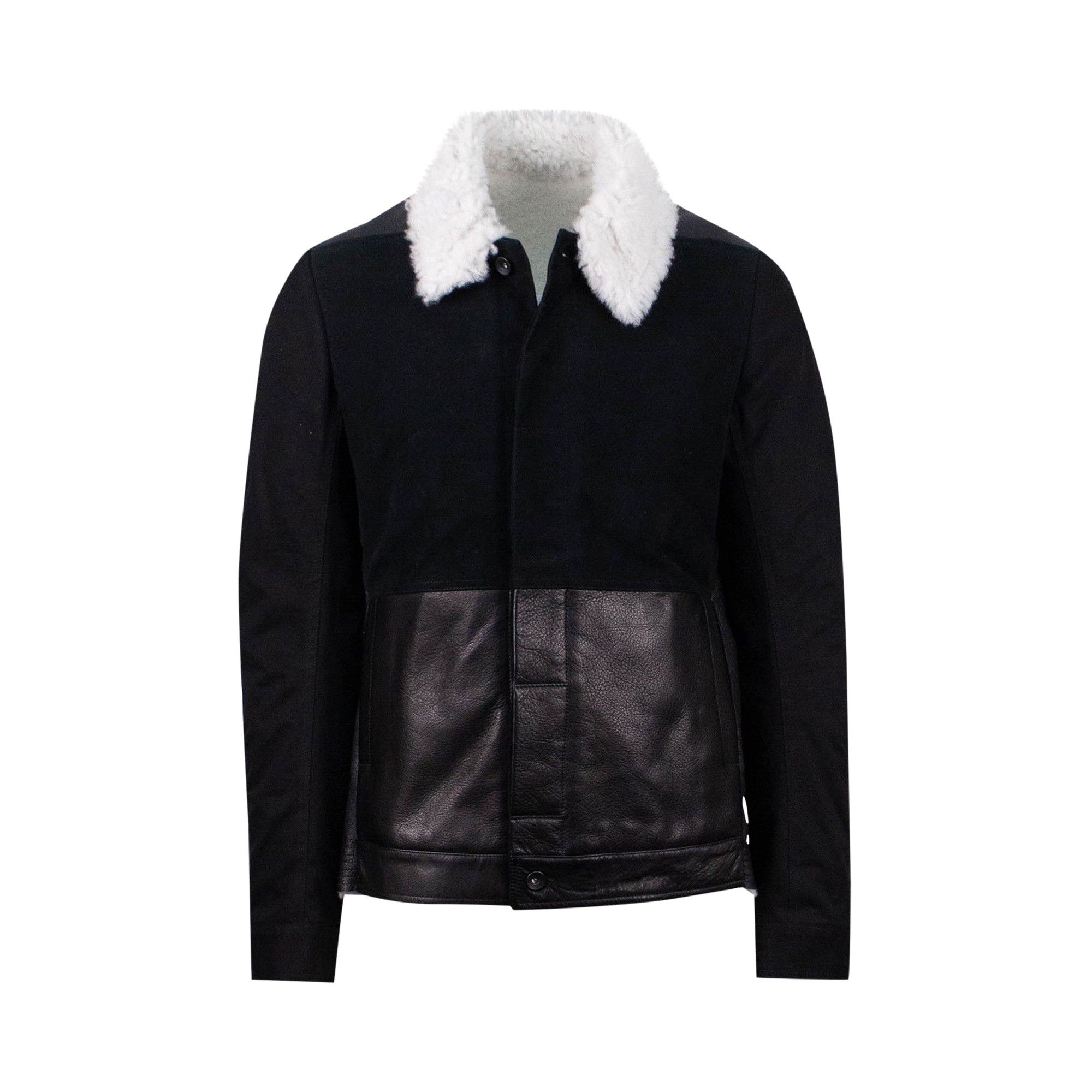 Buy Rick Owens Sliced Worker Shearling Jacket 'Black Buy Rick Owens Sliced Worker Shearling Jacket 'Black