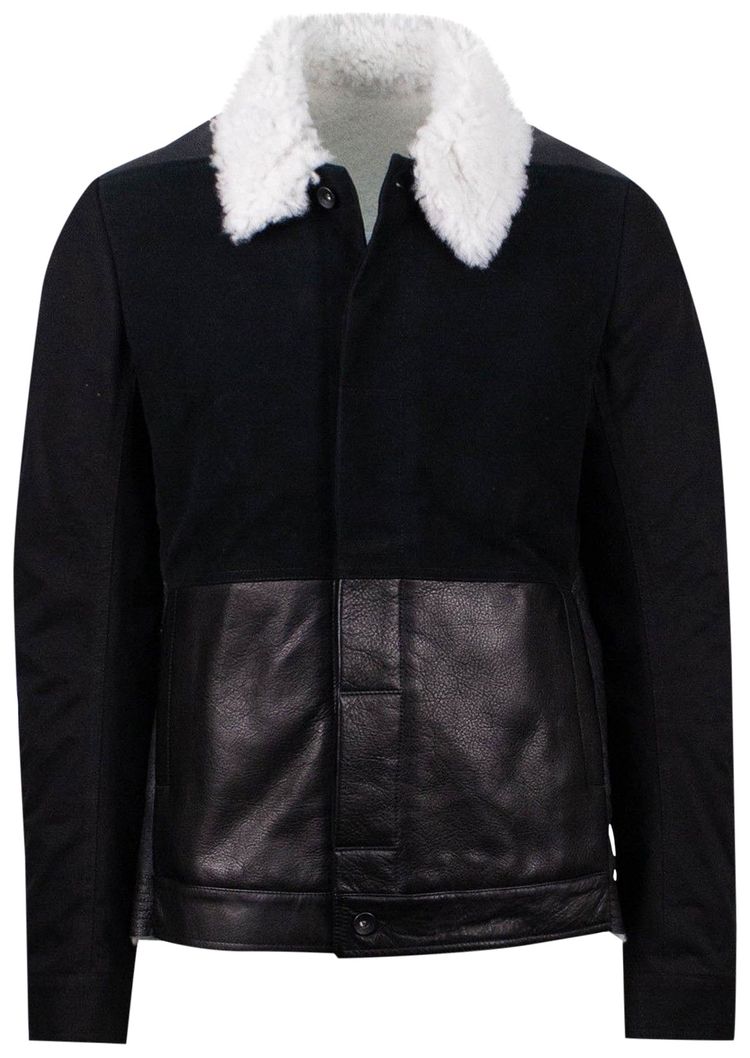 Rick Owens Sliced Worker Shearling Jacket Black