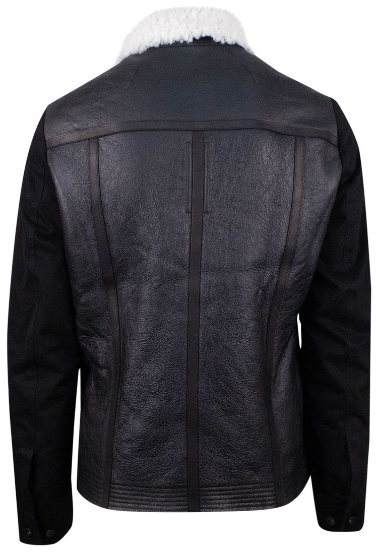 Rick Owens Sliced Worker Shearling Jacket Black