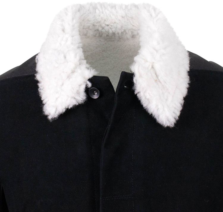 Rick Owens Sliced Worker Shearling Jacket Black