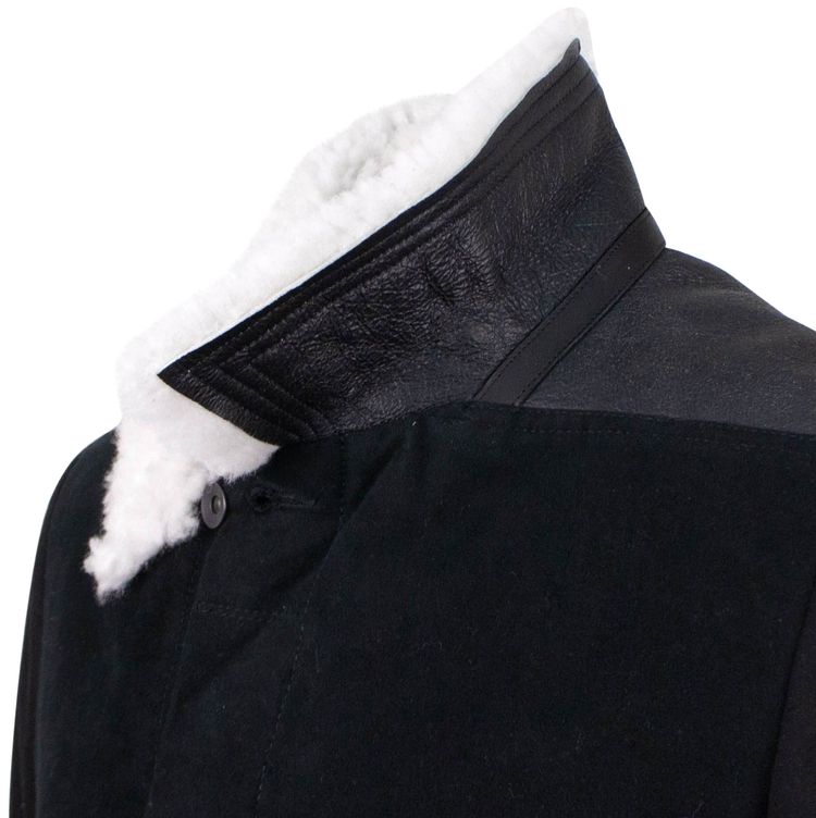 Rick Owens Sliced Worker Shearling Jacket Black