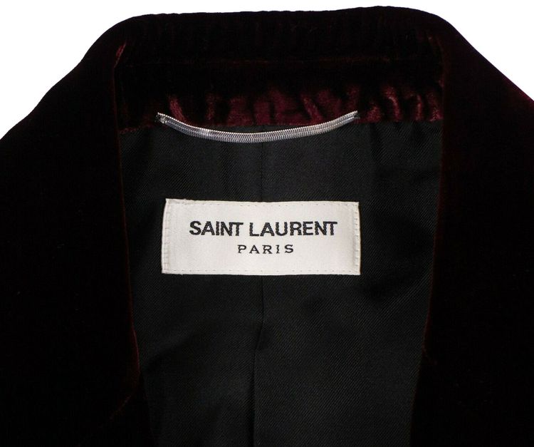 Saint Laurent Velvet Classic Suit Jacket Burgundy