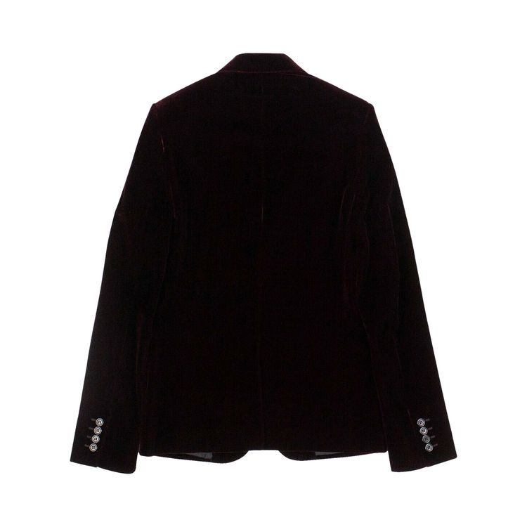 Saint Laurent Velvet Classic Suit Jacket Burgundy