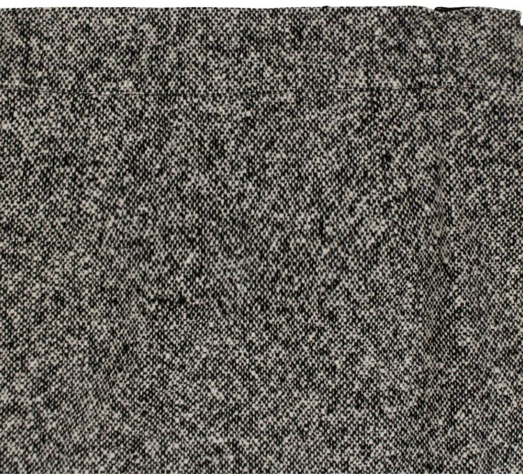 Saint Laurent Wool A Line Mid Length Skirt BlackWhite