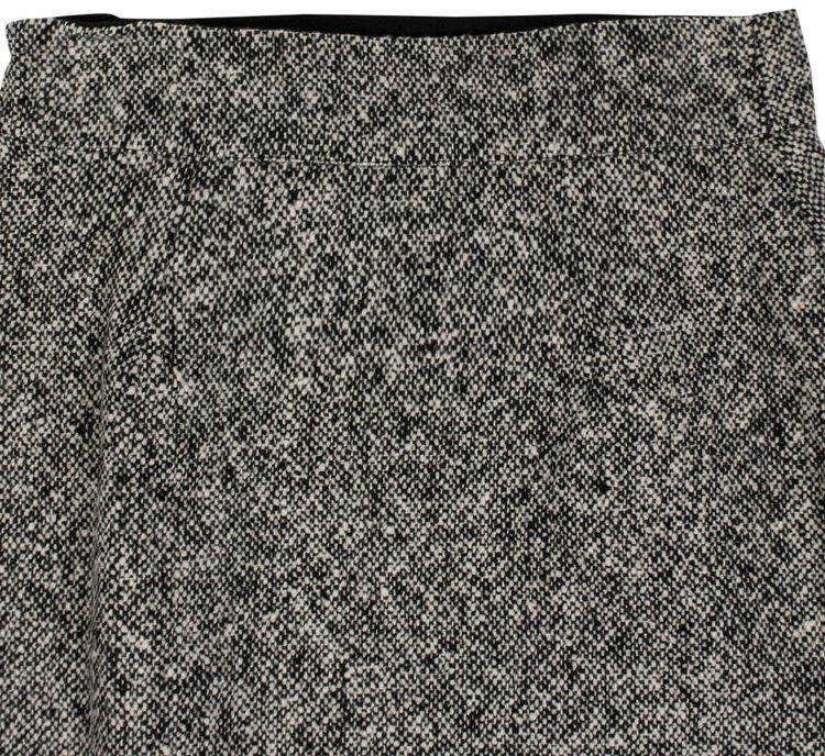 Saint Laurent Wool A Line Mid Length Skirt BlackWhite