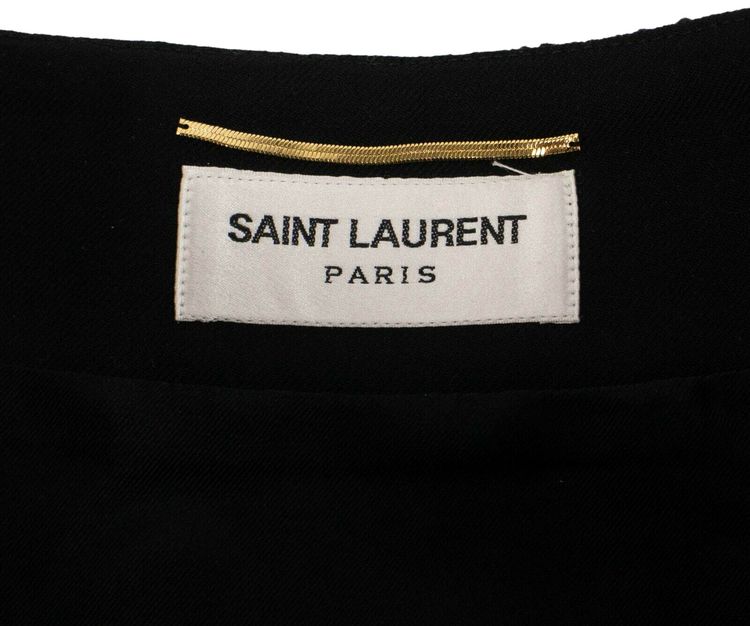 Saint Laurent Wool A Line Mid Length Skirt BlackWhite