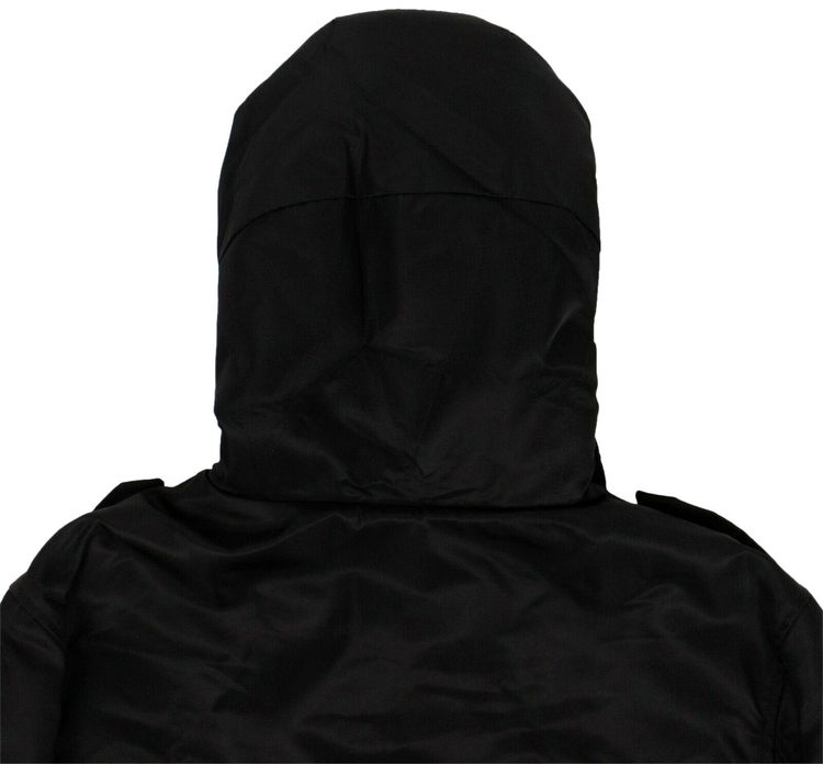 Saint Laurent Belted Parka Long Coat Black