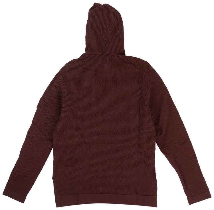 Stone Island Shadow Project Zip Up Perforated Sweater Burgundy