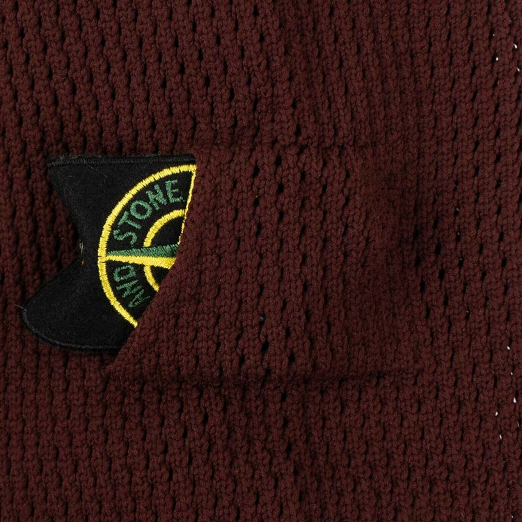 Stone Island Shadow Project Zip Up Perforated Sweater Burgundy