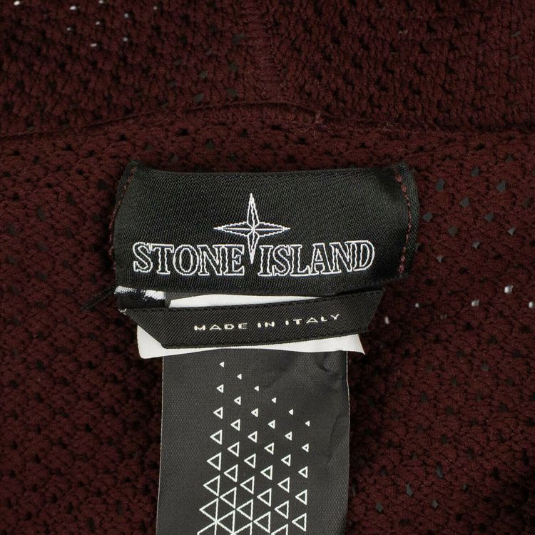Stone Island Shadow Project Zip Up Perforated Sweater Burgundy