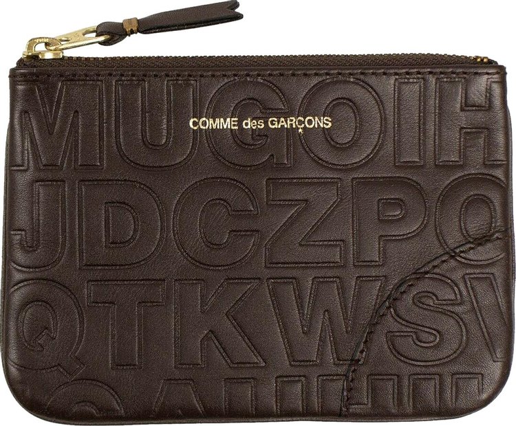 Comme des Garcons Wallet Letter Embossed Wallet Pouch Brown