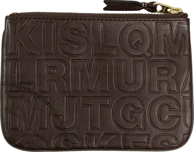 Comme des Garcons Wallet Letter Embossed Wallet Pouch Brown