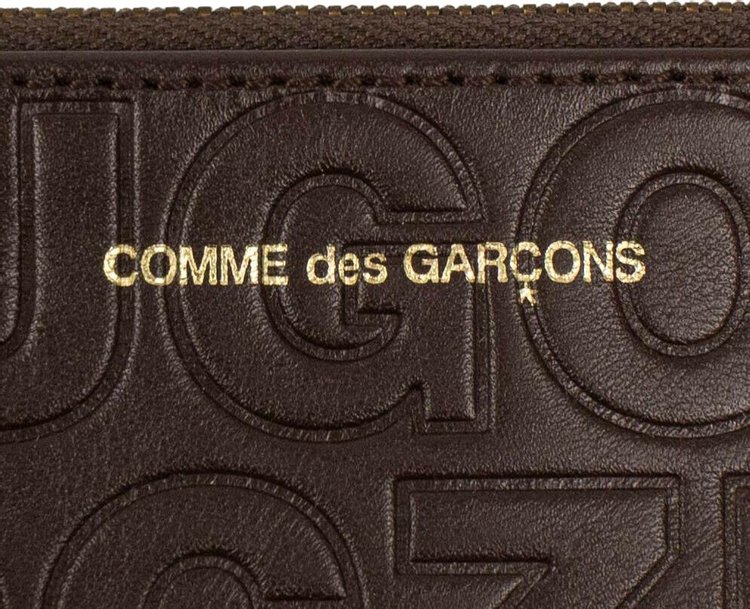 Comme des Garcons Wallet Letter Embossed Wallet Pouch Brown