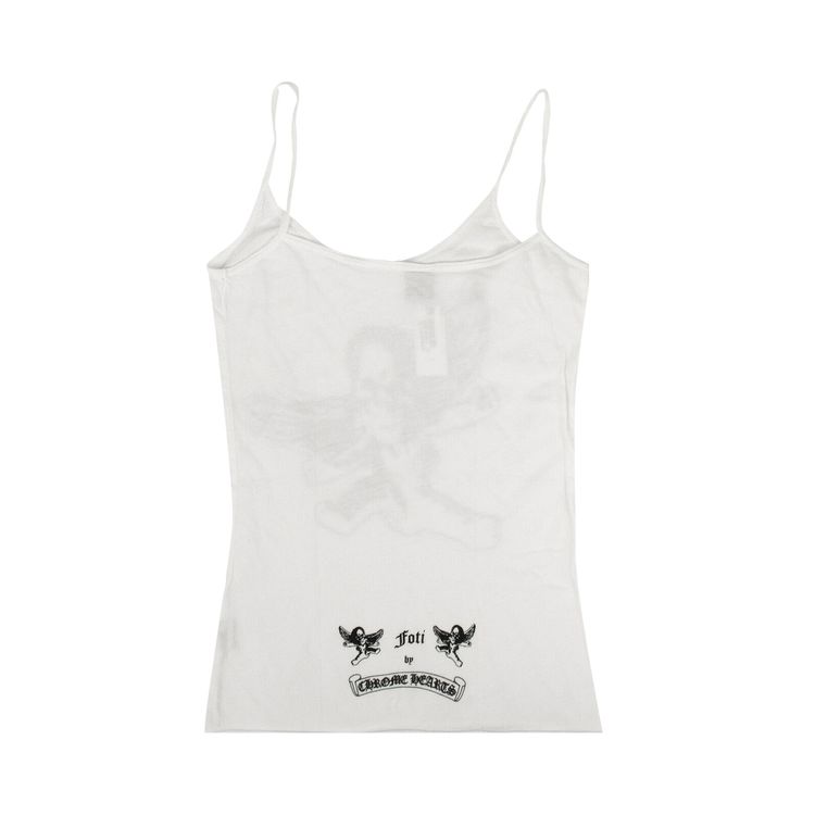 Chrome Hearts FOTI Miss Lerlene Skull Cami Tank Top White