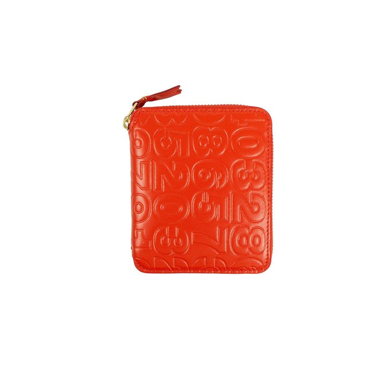 Comme des Garcons Wallet Number Embossed Square Wallet RedOrange