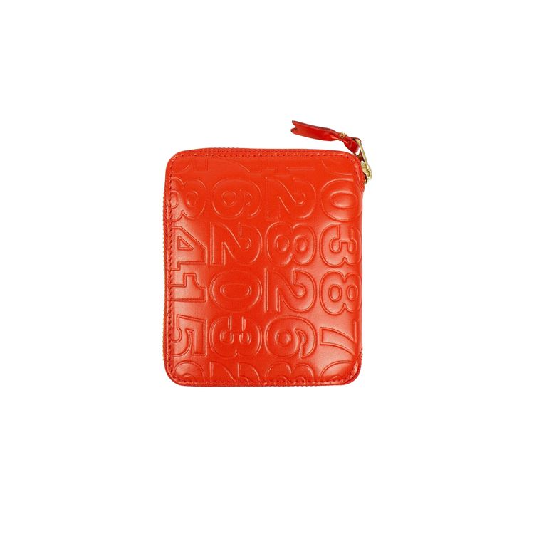 Comme des Garcons Wallet Number Embossed Square Wallet RedOrange