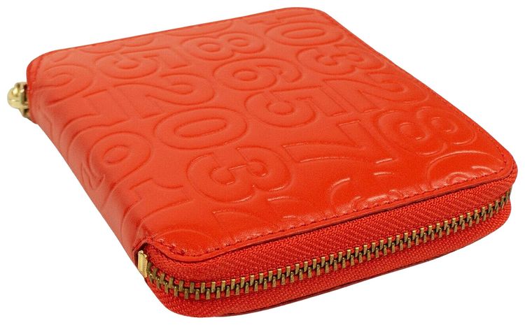 Comme des Garcons Wallet Number Embossed Square Wallet RedOrange