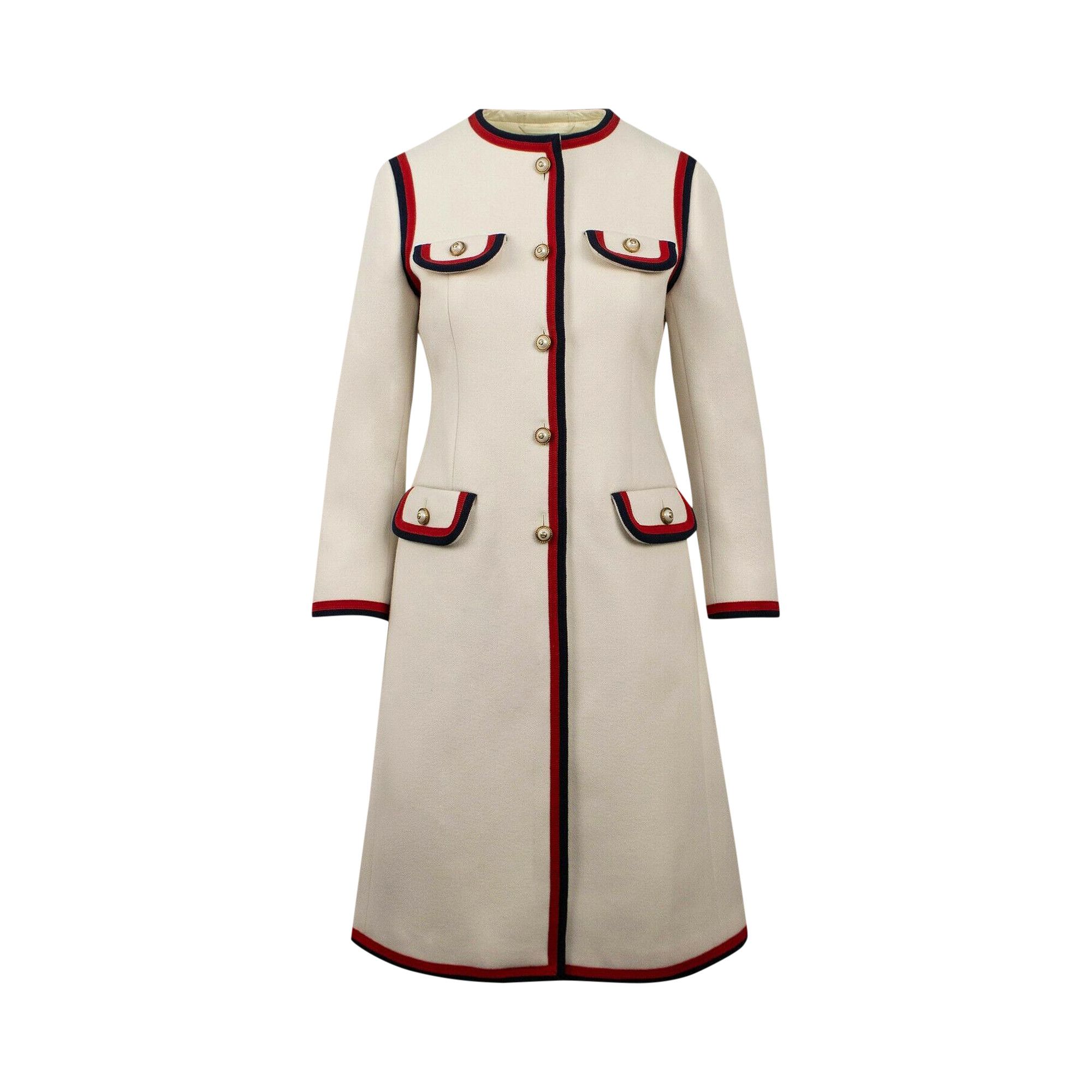 Gucci wool coat with web sales
