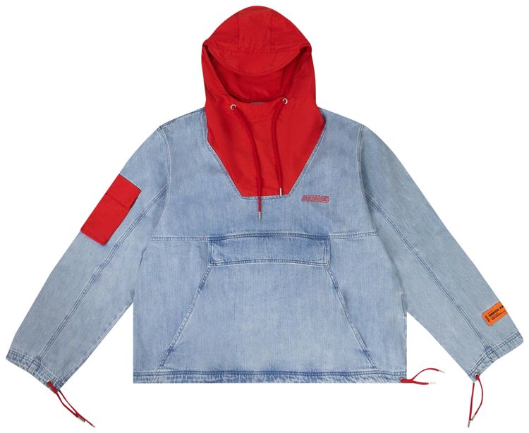 Heron Preston Logo Hooded Jacket Light Blue