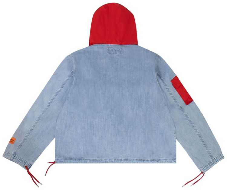 Heron Preston Logo Hooded Jacket Light Blue