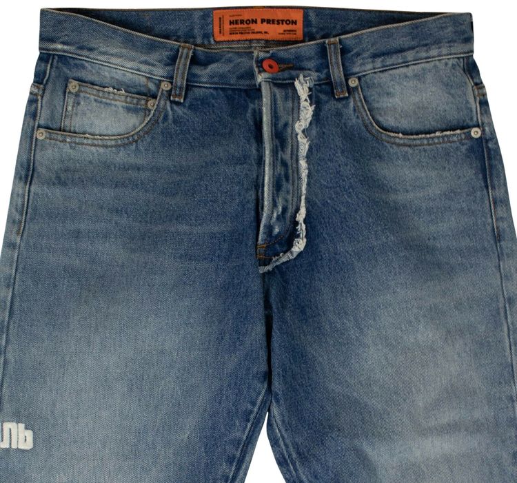 Heron Preston Five Pocket Design Jean Pants Blue Denim