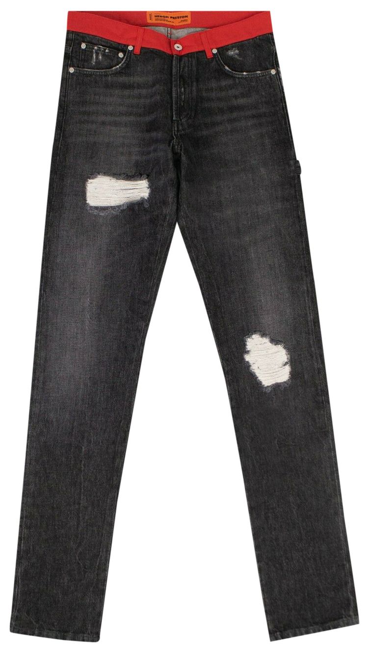 Heron Preston Nylon Waistband Jeans Pants 'Black Denim'