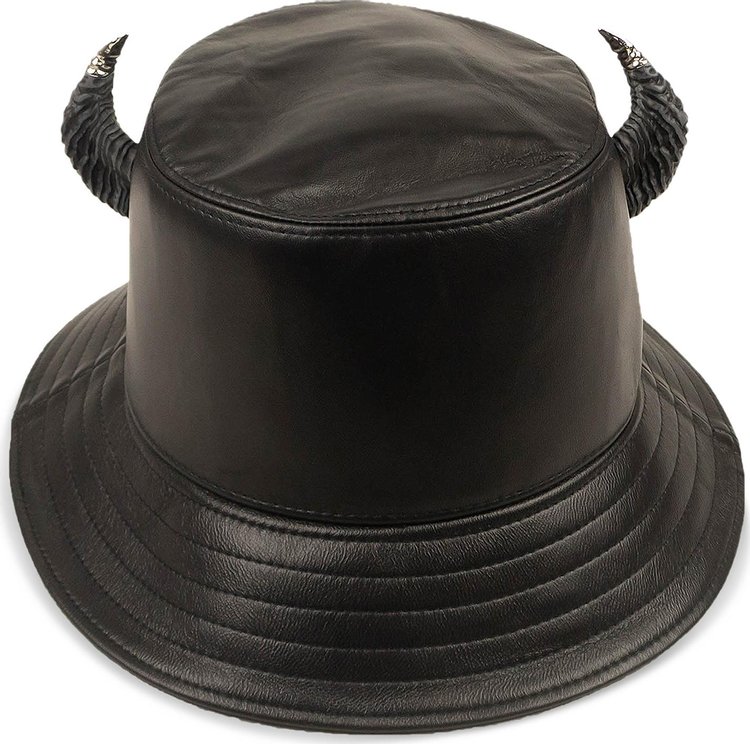 Givenchy Leather Horns Bucket Hat Black