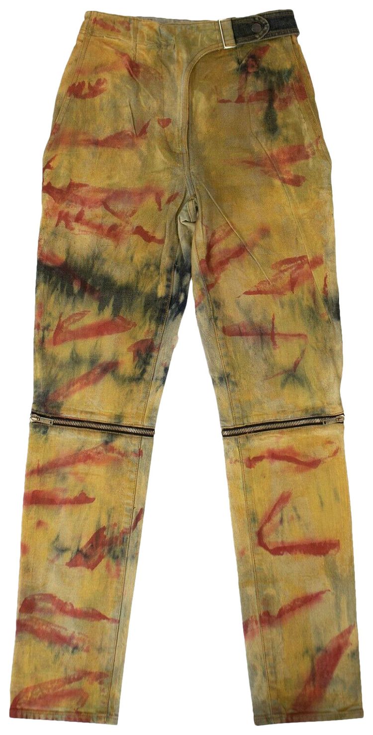 Palm Angels Tie Dye Jeans Pants Yellow