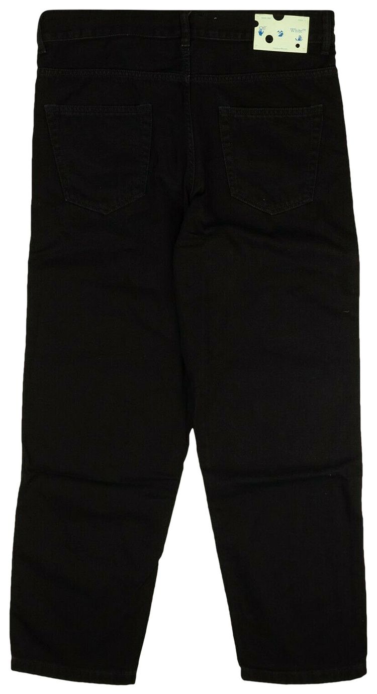 Off White Logo Relaxed Skate Jeans Black