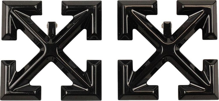 Off-White Jumbo Arrow Logo Earrings 'Black'