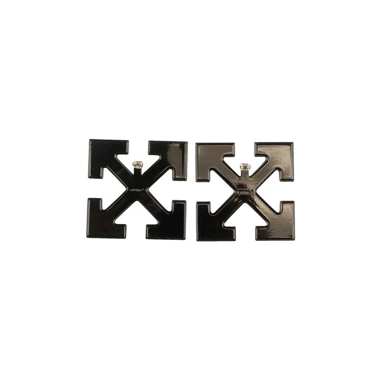 Off White Jumbo Arrow Logo Earrings Black