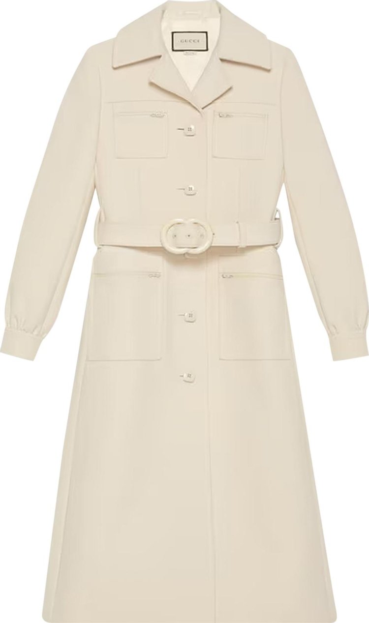 Gucci Belted Wool Coat 'White'