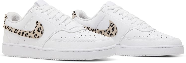 Wmns Court Vision Low Leopard Swoosh   White