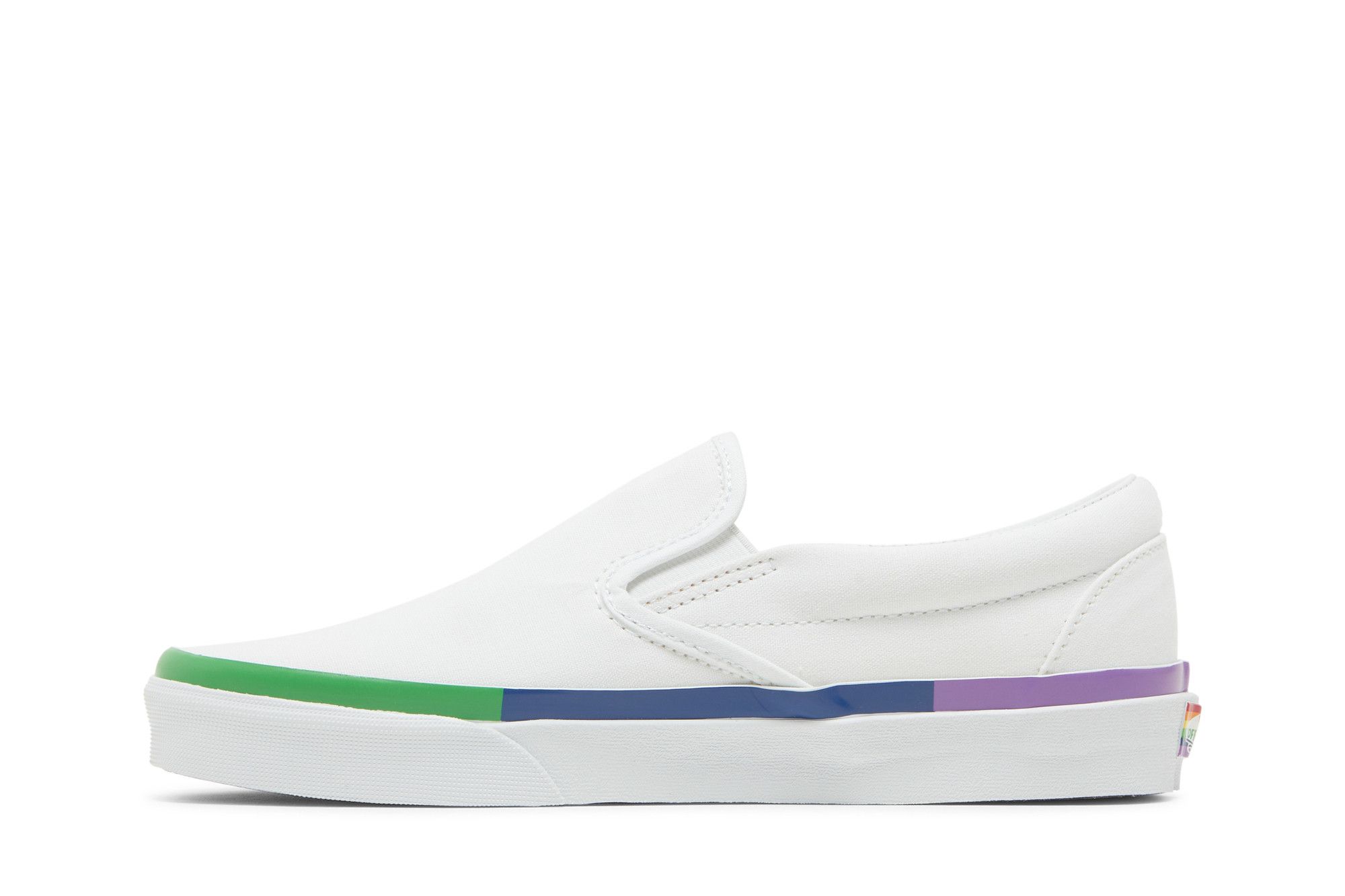 Rainbow bottom slip on vans on sale