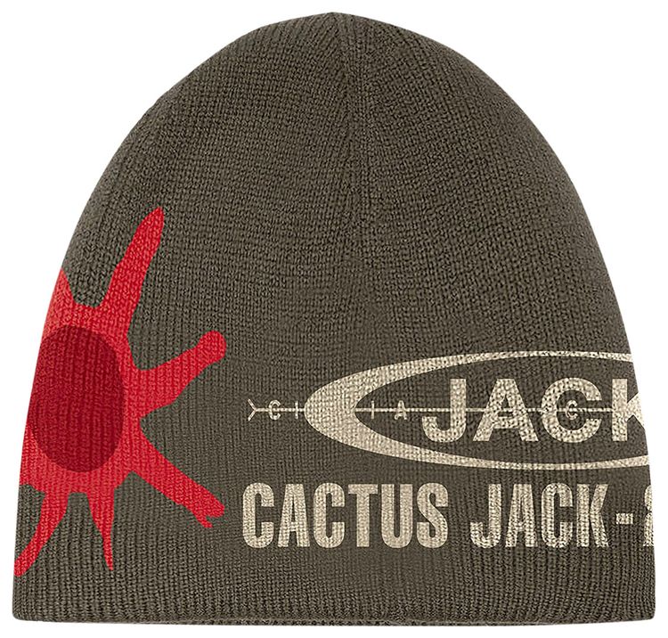 Cactus Jack by Travis Scott Hieroglyph Beanie Olive
