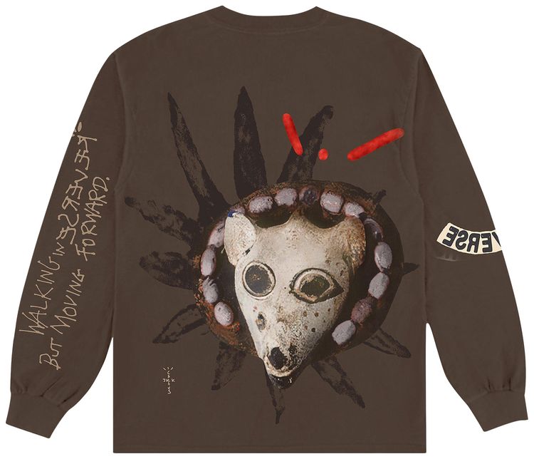 Cactus Jack by Travis Scott Reverse Jack Long Sleeve Tee Brown