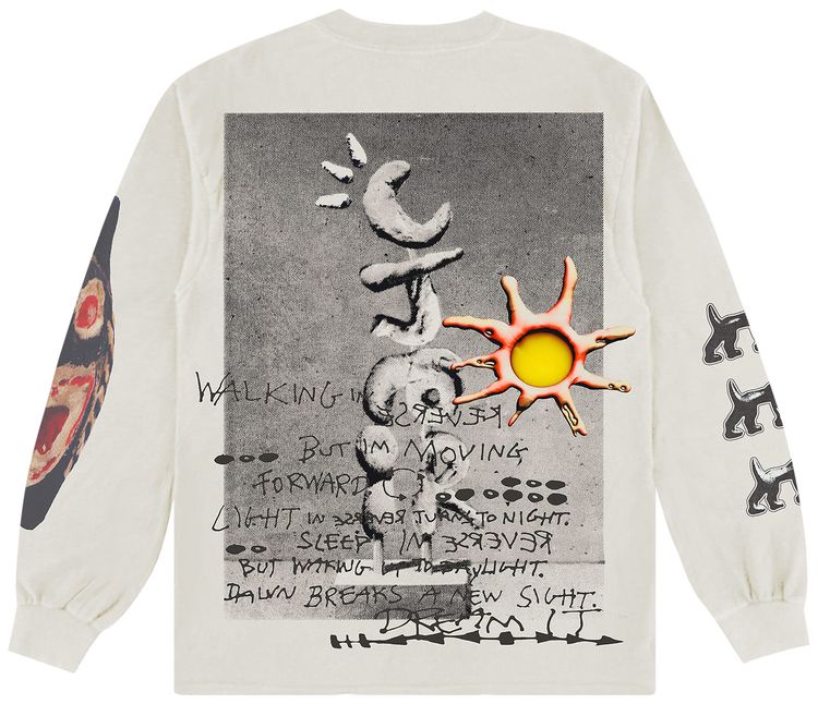 Cactus Jack by Travis Scott Air Records Long Sleeve Tee Off White