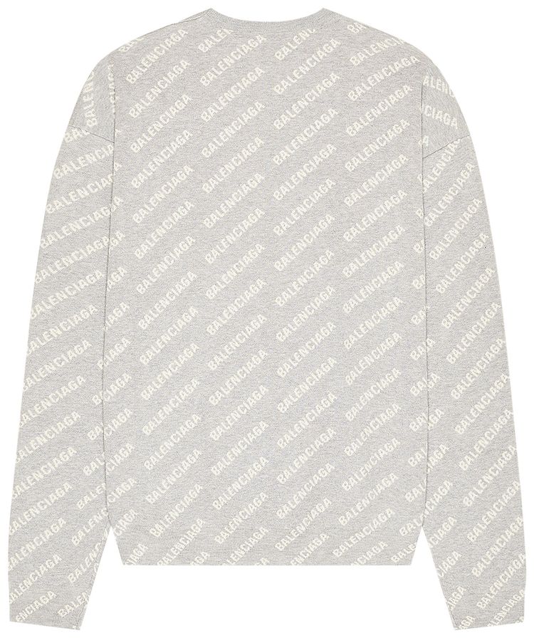 Balenciaga All Over Crewneck GreyWhite