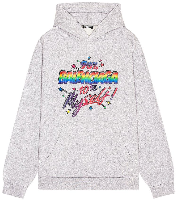 Balenciaga Wide Fit Hoodie Dark Heather Grey