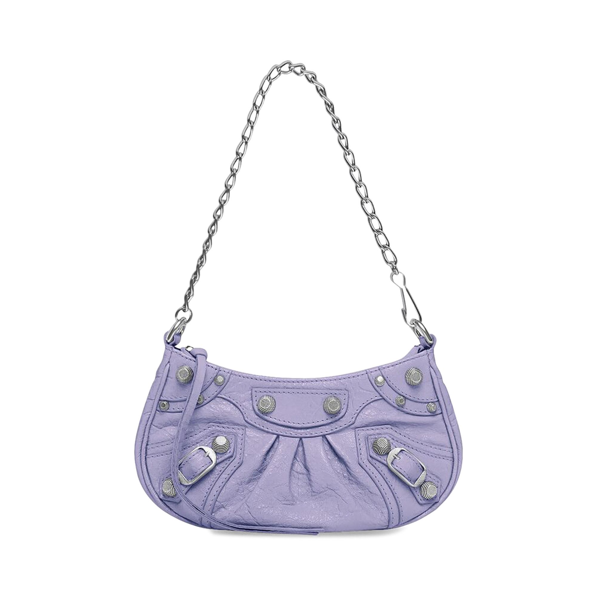 Balenciaga Le Cagole Mini Purse With Chain Light Purple