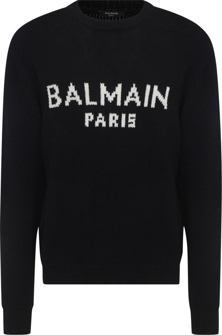Balmain Merino Pullover 'Noir/Blanc'