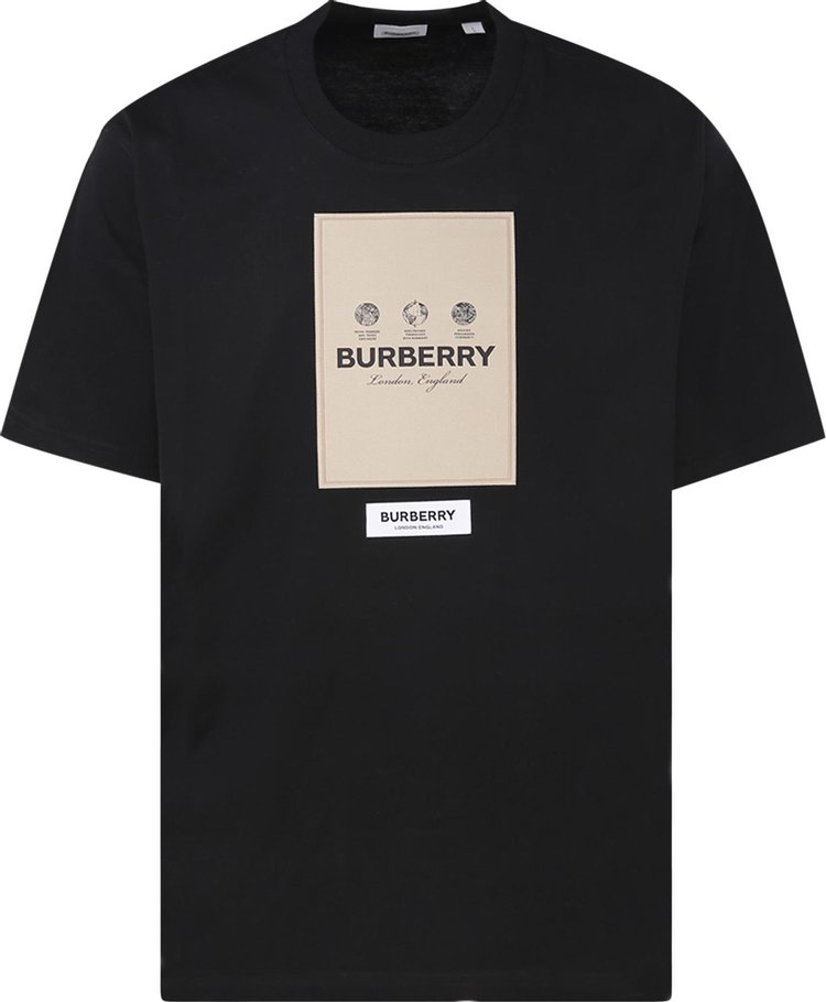 Burberry Cotton T-shirt with monogram Black White ref.918702
