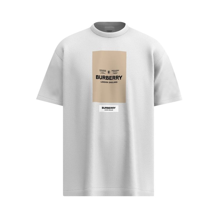 Burberry Label Appliqué Cotton Oversized T-Shirt 'White/Beige'