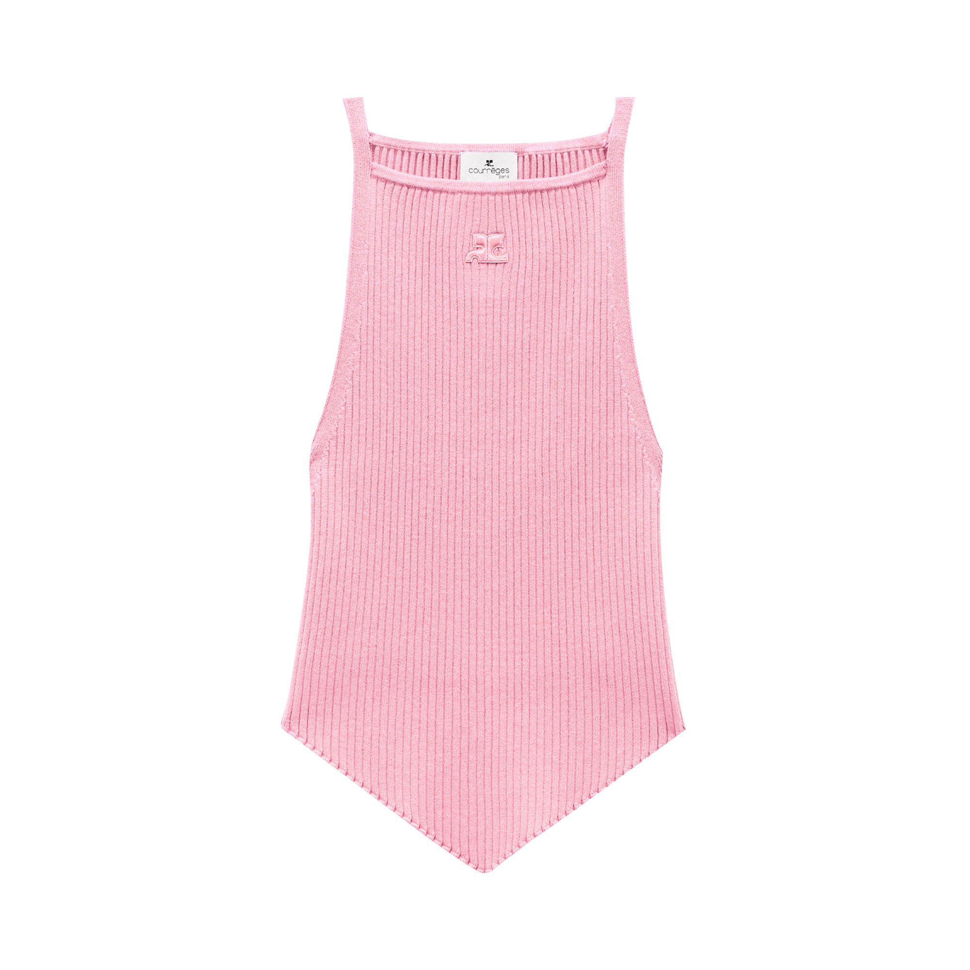 Buy Courrèges Rib Knit Pointy Top 'Pink' - 222MTO042FI00015000 | GOAT
