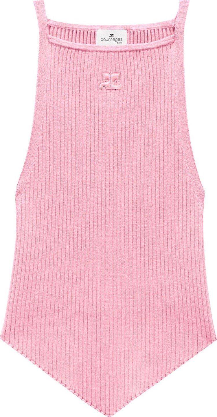 Courrèges Rib Knit Pointy Top 'Pink'