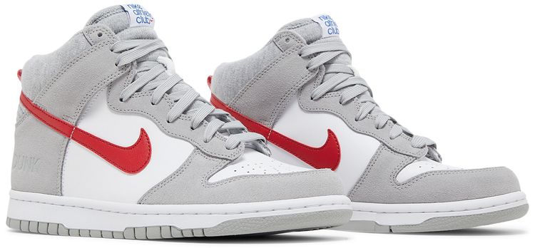 Nike Dunk High SE GS Athletic Club   Light Smoke Grey Gym Red