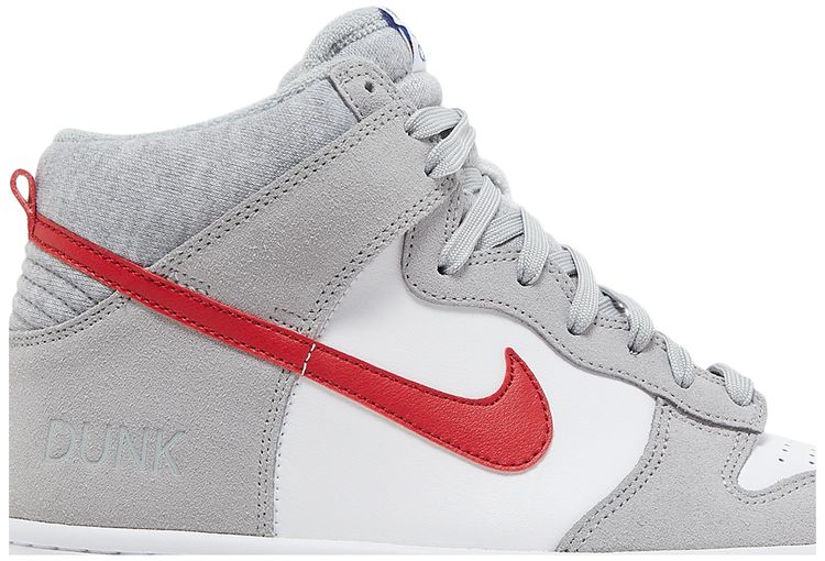 Nike Dunk High SE GS Athletic Club   Light Smoke Grey Gym Red