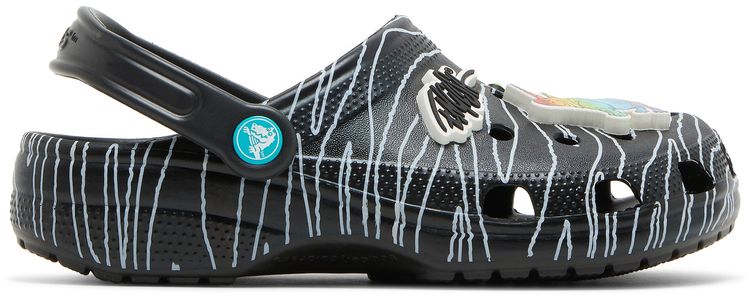 Ron English x Crocs Classic Clog Kids Party Animals   Zebra Black